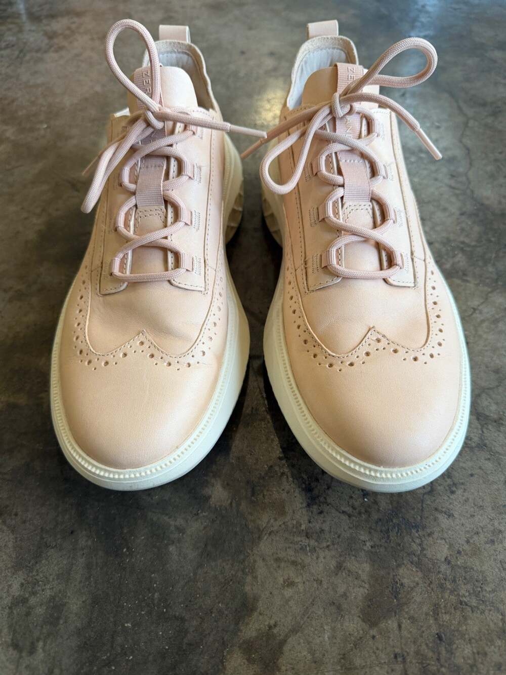 Cole Haan Zerogrand WFA Oxford Blush Pink Leather Men's Size 9.5 Wingtip